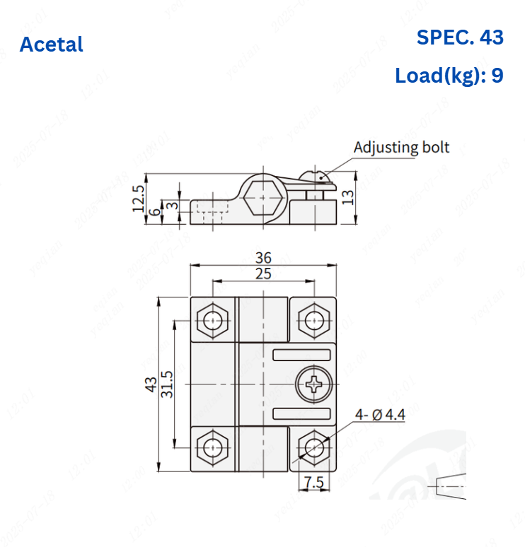 Black/Silver Adjustable Damping 180° Free Positioning Butt Hinge A6063/POM 5960 10N Door Cabinet Hinges Furniture Hardware