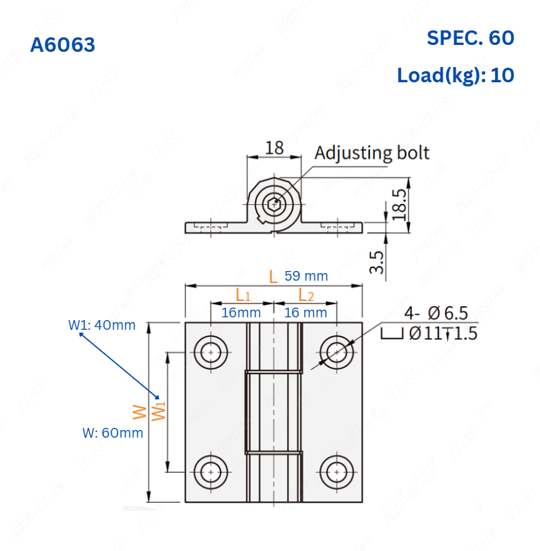 Black/Silver Adjustable Damping 180° Free Positioning Butt Hinge A6063/POM 5960 10N Door Cabinet Hinges Furniture Hardware