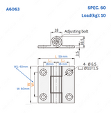 Black/Silver Adjustable Damping 180° Free Positioning Butt Hinge A6063/POM 5960 10N Door Cabinet Hinges Furniture Hardware